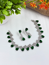 Elegant AD Teardrop Stone Necklace Set 