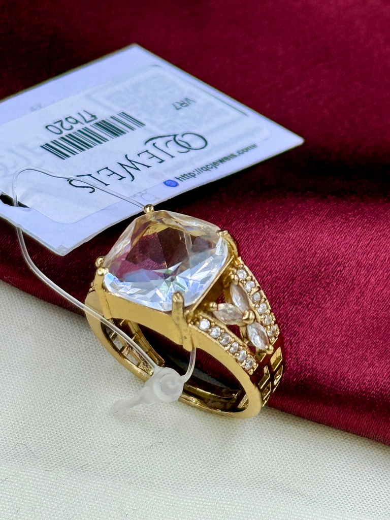 Square Silver Victorian Ring 