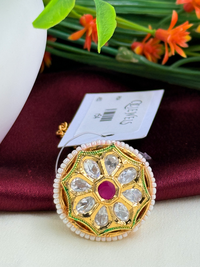 Pachi Kundan Rakhdi With Rani Stone 