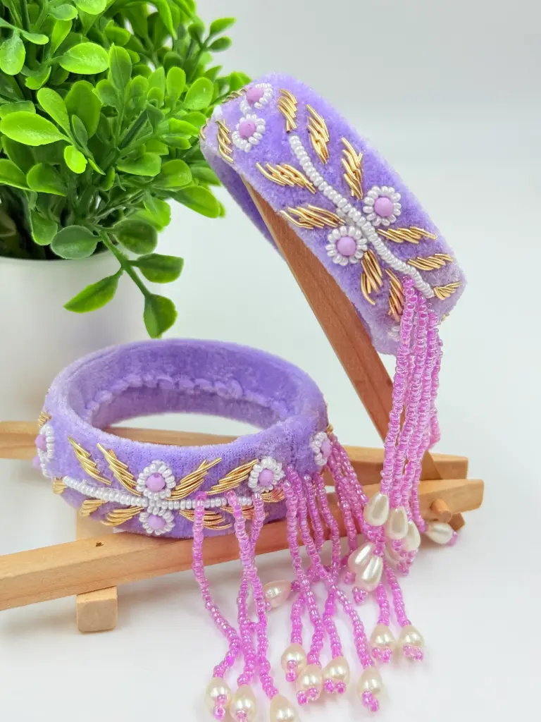 QC Jewels Handcrafted Designer Latkan Kada/Bangles D2