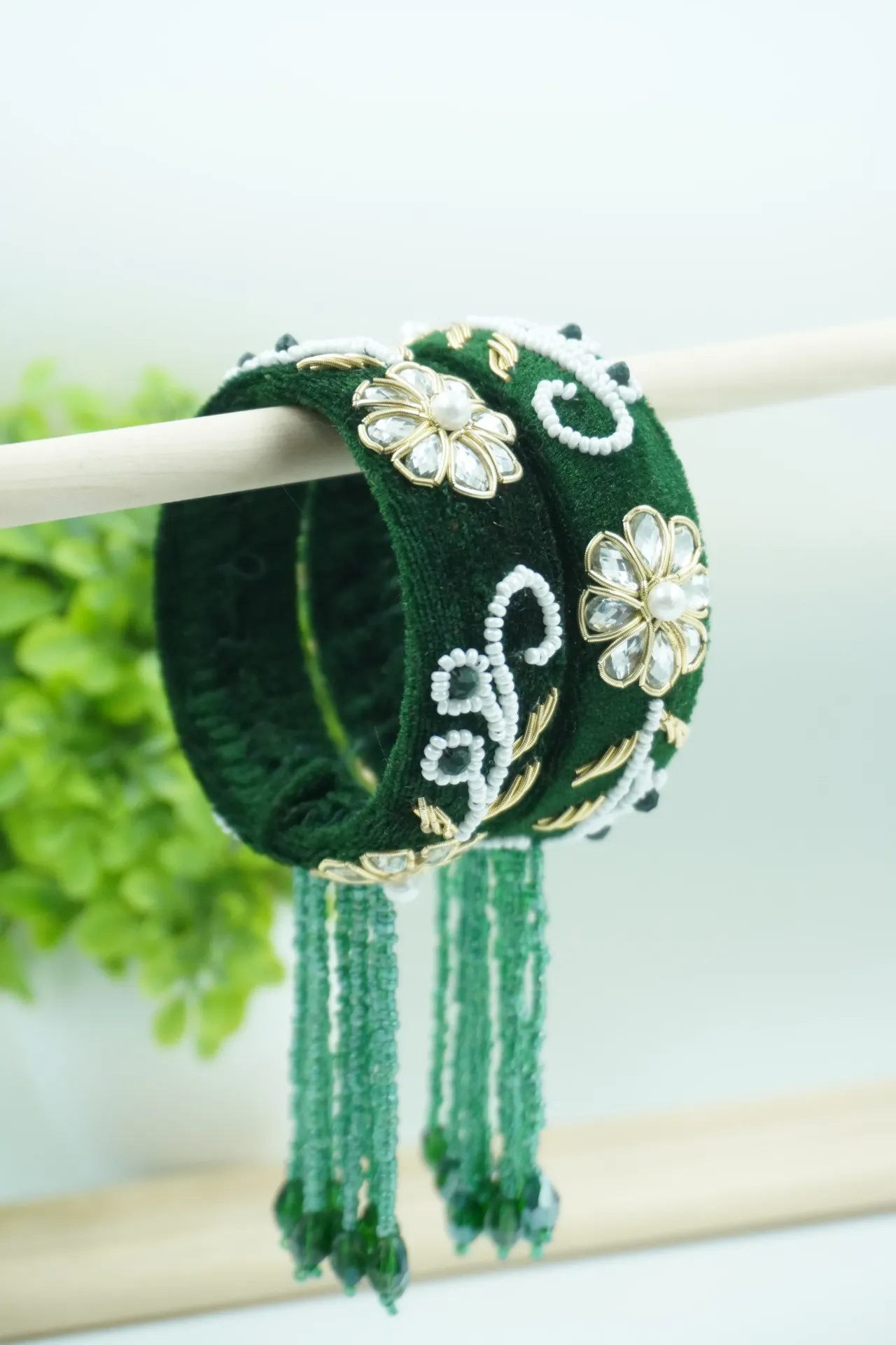 QC Jewels Handcrafted Designer Latkan Kada/Bangles D6