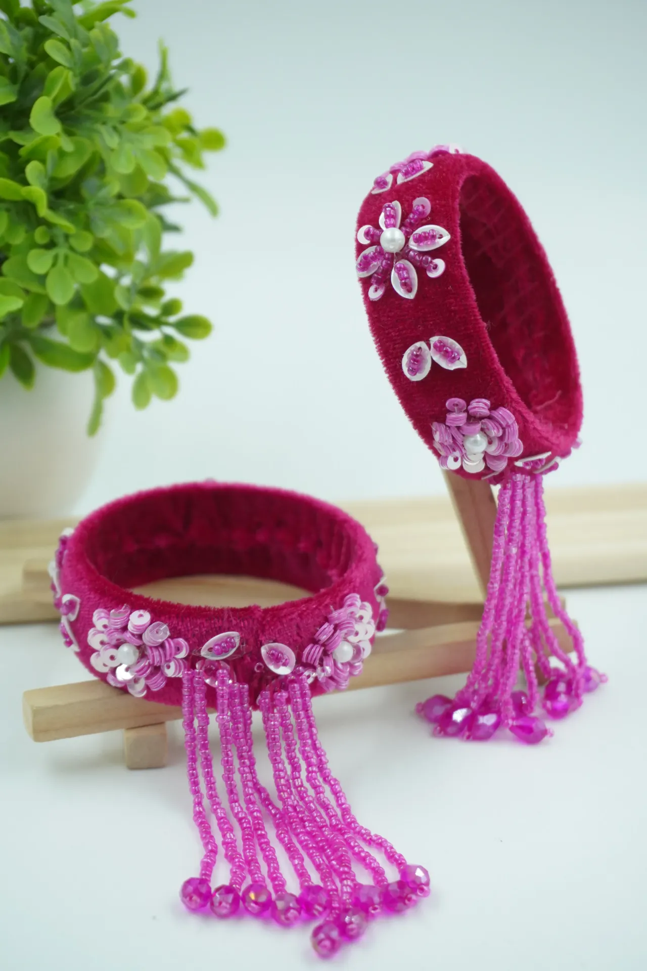 QC Jewels Handcrafted Designer Latkan Kada/Bangles D7