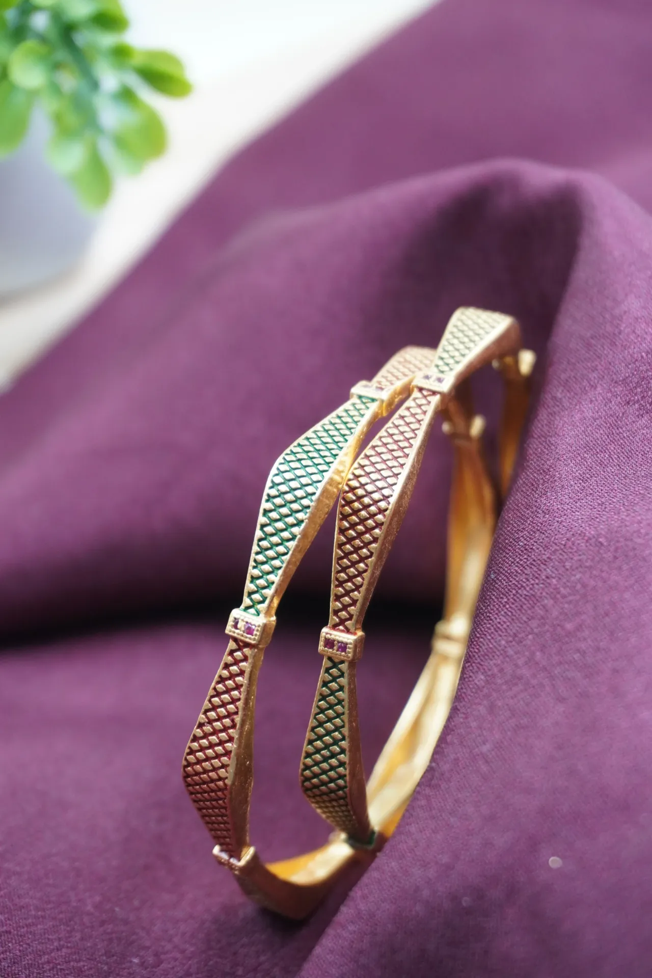 QC Jewels 1 Gram Gold Anti-Tarnish Daily Wear Bangles D11 (2.4)