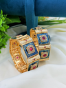 Square Stone Heritage Kada Bangles