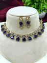 Elegant Designer Stone-Studded Choker Necklace Set with Earrings
