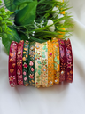 Elegant Rajwadi Bangles with Floral Ambose Paint  Work