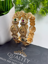 Classic Cutwork Bangles with Multicolor Stone Detailing