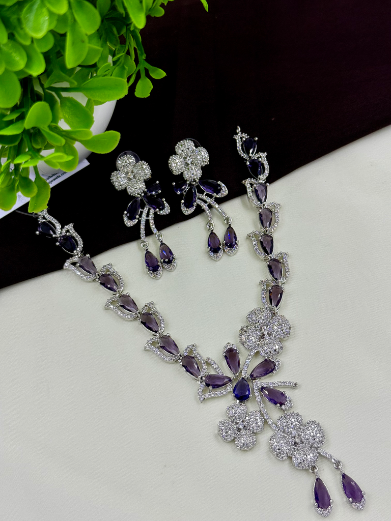 Blossom Elegance AD Necklace Set