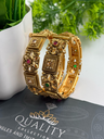 Bold Star Cut Bangles with Red and Green CZ Stones