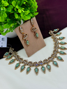 Elegant Mint Green AD Stone Necklace Set