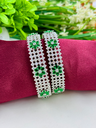 Floral Green AD Bangles 
