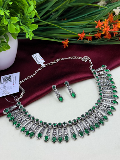 Green Leaf Designed Oxidized Jewellery 