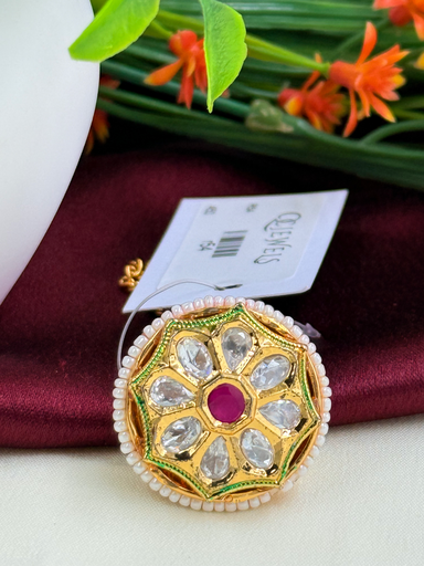 Pachi Kundan Rakhdi With Rani Stone 