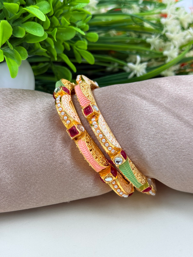 Mint Green and Peach Bangles 