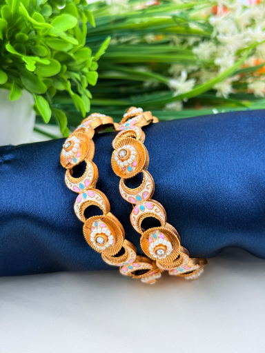 Cutwork Designed Bangles with Floral Work 