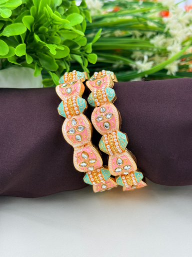 Elegant Peach colour Bangles 