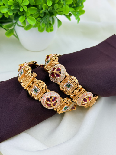 Lotus Glow Enamel Bangles