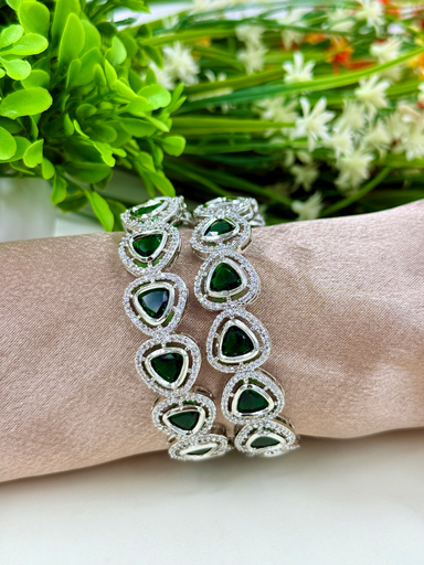 Triangular Green AD Bangles 