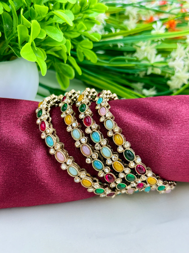 Multicoloured Mehendi Polish Bangles 
